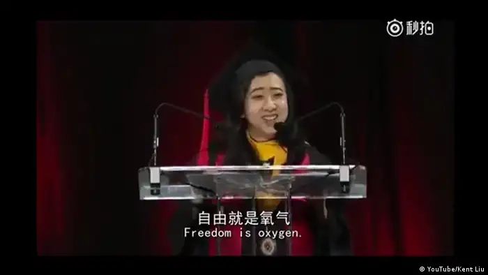 YouTube - chinesische Studentin hielt eine Rede an der Uni Maryland in den USA