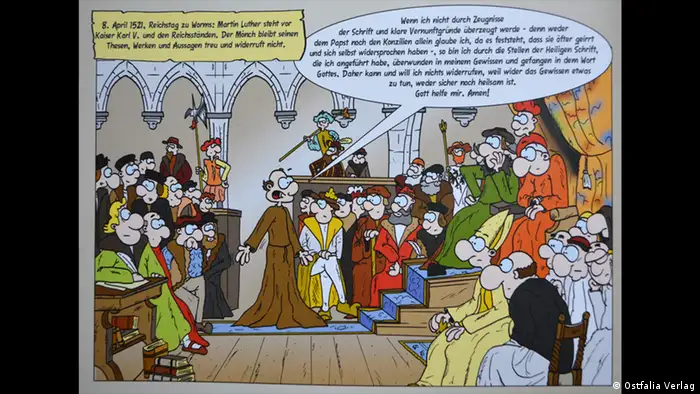 Luther vor dem Reichstag in Worms / Bildergalerie Luther-Comics | Zu Tisch bei Luthers in Wittenberg (Ostfalia Verlag)