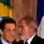 French leader Nicolas Sarkozy, left, talks to Brazilian President Luiz Inacio Lula da Silva