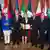 G7 Treffen Sizilien Leaders of the G7 pose after signing the 'G7 Taormina Statement on the Fight Against Terrorism and Violent Extremism' at the G7 summit in Taormina