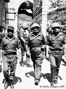 Israel Sechstagekrieg 1967 Mosche Dayan mit Jitzak Rabin