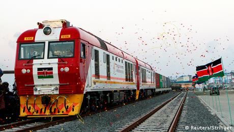 A cargo train is launched on Kenya's Standard Gauge Railway 