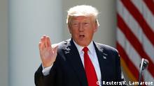01.06.2017+++ U.S. President Donald Trump announces his decision that the United States will withdraw from the Paris Climate Agreement, in the Rose Garden of the White House in Washington, U.S., June 1, 2017. REUTERS/Kevin Lamarque