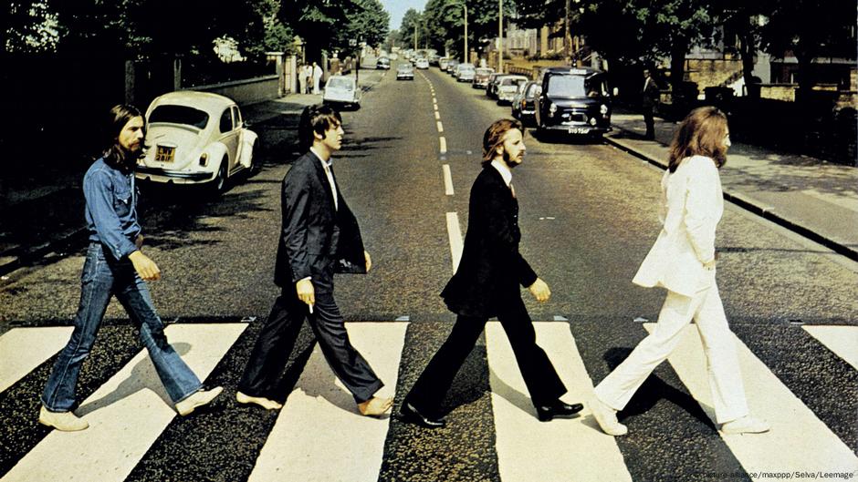 The Abbey Road crossing made famous by The Beatles album cover of