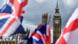 London Britische Flagge vor Elizabeth Tower London Britische Flagge vor Elizabeth Tower
