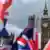 London Britische Flagge vor Elizabeth Tower