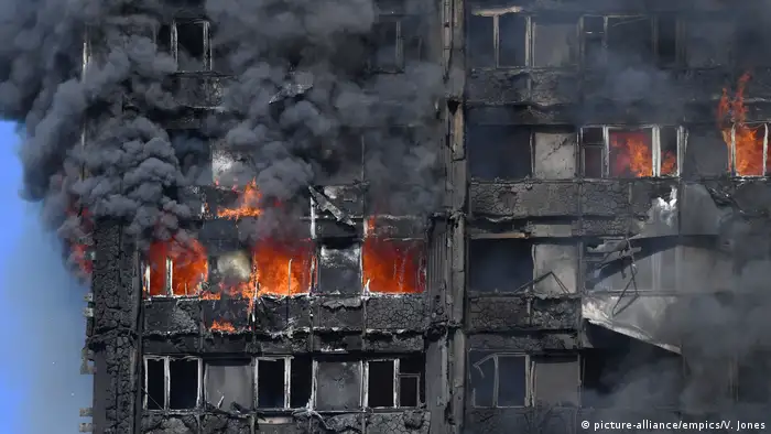 Großbritannien Großbrand in Londoner Hochaus (picture-alliance/empics/V. Jones)