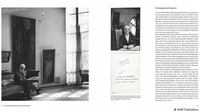 Константин Мельников в своем доме: слева - в 1960-е годы, справа - в 1972 году.