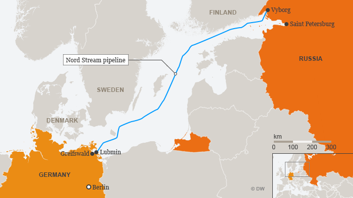 Karte Nord Stream Pipeline ENG
