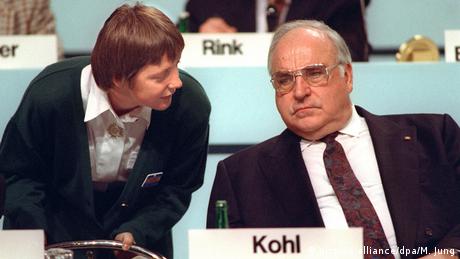 Helmut Kohl et Angela Merkel