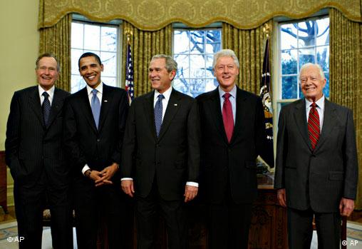Treffen von Obama Bush und Ex-Präsidenten Freies Format
