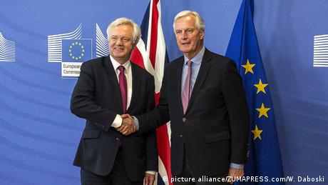British Brexit Secretary David Davis meets EU Brexit negotiator, Michel Barnier, in Brussels for the first round of Brexit negotiations.