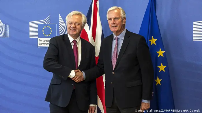 British Brexit Secretary David Davis meets EU Brexit negotiator, Michel Barnier, in Brussels for the first round of Brexit negotiations.