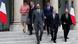 French Prime Minister Edouard Philippe, Minister of State for Relations with Parliament and government spokesperson Christophe Castaner, Minister of the Interior Gerard Collomb and Minister of Europe and Foreign Affairs Jean-Yves Le Drian walk towards journalists at the Elysee Palace French Prime Minister Edouard Philippe, Minister of State for Relations with Parliament and government spokesperson Christophe Castaner, Minister of the Interior Gerard Collomb and Minister of Europe and Foreign Affairs Jean-Yves Le Drian walk towards journalists at the Elysee Palace