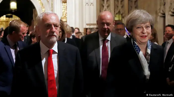 Großbritannien Parlamentseröffnung Theresa May und Jeremy Corbyn (Reuters/S. Wermuth)