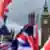 O Big Ben cercado por bandeiras britânicas