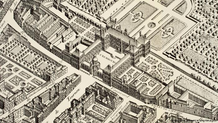 Historische Stadtansicht von Paris, Plan de Turgot mit Palais du Luxemburg, 1739 (Foto: picture alliance/akg-images)