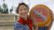 Woman with cheese in front of Brandenburg Gate Woman with cheese in front of Brandenburg Gate