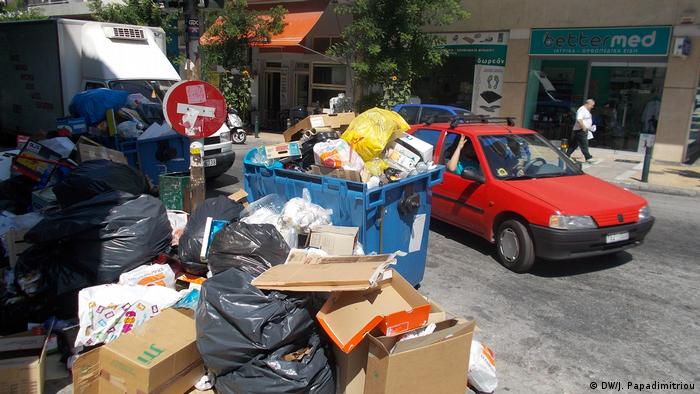 Griechenland Streik - Thema Müll in den Straßen