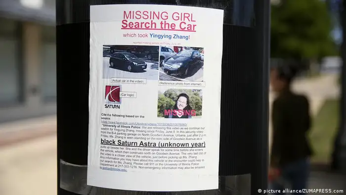 Chinesische Studentin Yingying Zhang vermisst