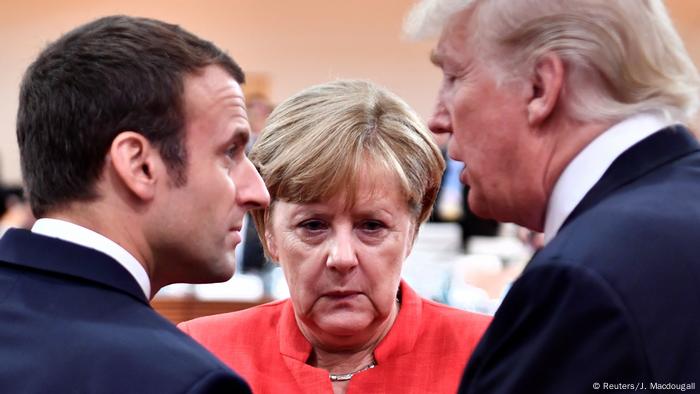 Merkel, Macron und Trump.