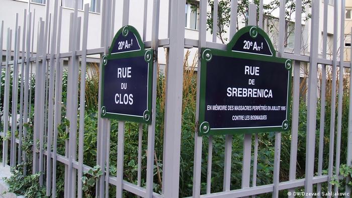 Frankreich Srebrenica Straße in Paris