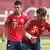 Fussball |Training FC Bayern Muenchen | Thomas Müller und James Rodriguez