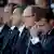 Os ex-líderes Hollande e Sarkozy, o príncipe Alberto 2º, o presidente Macron e o prefeito de Nice, Christian Estrosi