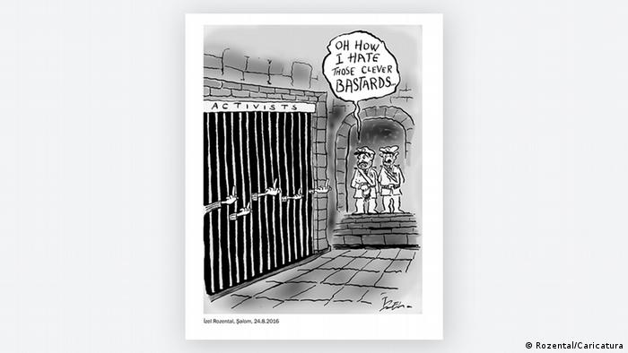 Cartoon by Izel Rozental on imprisoned activists (Photo: Rozental/Caricatura)