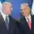 Israeli Prime Minister Benjamin Netanyahu, left, and his Hungarian counterpart Viktor Orban chat as they attend a signing ceremony in the Parliament building in Budapest, Hungary