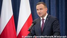 President of Poland Andrzej Duda during the statement about changes in the judicial law and Supreme Court at Presidential Palace in Warsaw, Poland on 18 July 2017 (Photo by Mateusz Wlodarczyk/NurPhoto) | Keine Weitergabe an Wiederverkäufer.
