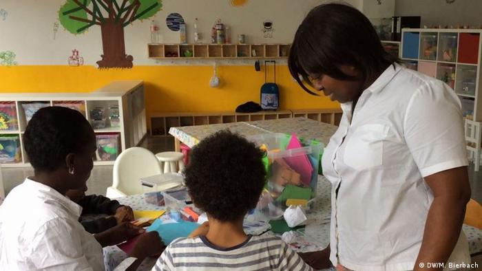  Rosalyn Dressman visits a daycare center