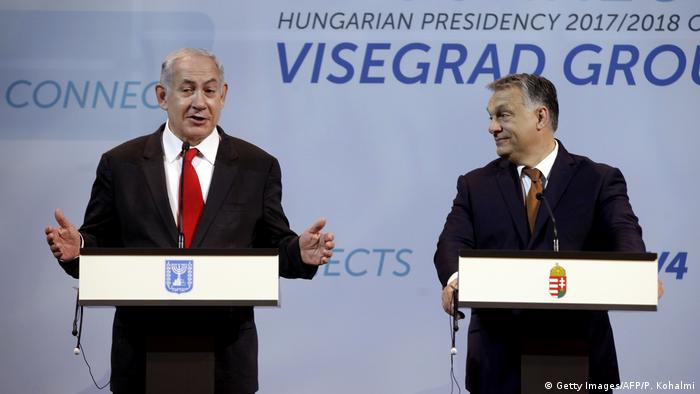 Ungarn Budapest - Benjamin Netanyahu und Viktor Orban bei Pressekonferenz
