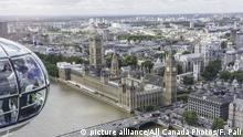 A view of Big Ben and House of Parliament in London, England, taken from a capsule of the London Eye panoramic wheel (London, England) | Verwendung weltweit, Keine Weitergabe an Wiederverkäufer.