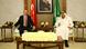 Turkish President Recep Tayyip Erdogan and Saudi King Salman bin Abdulaziz Al Saud, sitting in a palace in Jiddah. Turkish President Recep Tayyip Erdogan and Saudi King Salman bin Abdulaziz Al Saud, sitting in a palace in Jiddah.
