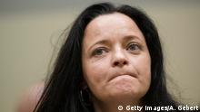 MUNICH, GERMANY - JULY 25: Beate Zschaepe, the main defendant in the marathon NSU neo-Nazi murder trial, attends court on the day federal prosecutors are expected to begin entering their pleas on July 25, 2017 in Munich, Germany. Today is the 375th day of the trial that has lasted four years and centers on the murders of nine immigrants and one policewoman by neo-Nazis Uwe Boehnhardt and Uwe Mundlos, who together with Zschaepe, claimed to be members of the National-Socialist Underground (NSU). Mundlos and Boehnhardt died following a bank robbery by the two men in 2011. Zschaepe and four other men are on trial for their roles in allegedly supporting Mundlos and Boehnhardt. (Photo by Andreas Gebert - Pool/Getty Images)