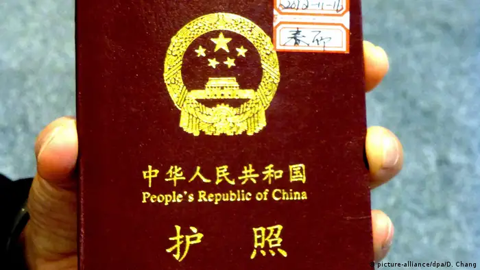 China Symbolbild biometrischer Reisepass