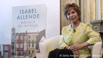 Allende is seen presenting her new book, In the Midst of Winter, in Spain in June