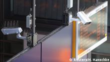 A new CCTV camera for facial recognition technology is pictured at the train station Suedkreuz in Berlin, Germany, August 1, 2017. REUTERS/Hannibal Hanschke