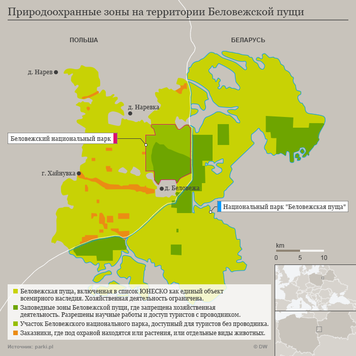Инфографик Природоохранные зоны на территории Беловежской пущи