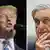 US President Donald Trump on the left and Special Counsel Robert Mueller on the right