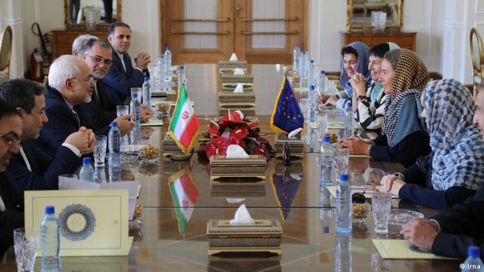 Iranian President Rouhani meets with EU foreign policy chief Federica Mogherini