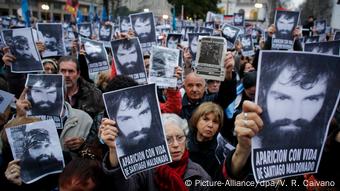 Manifestación en Buenos Aires en demanda de la aparición con vida de Santiago Maldonado.