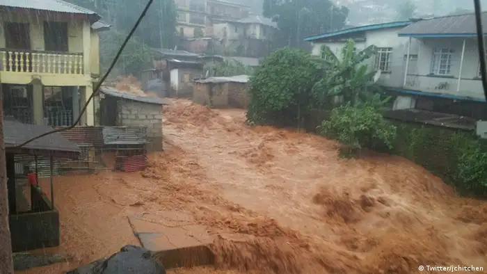 Screenshot Twitter: Flut in Sierra Leone