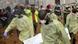 Landslide in Sierra Leone: security forces with protective masks Landslide in Sierra Leone: security forces with protective masks