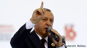 Recep Tayip Erdogan gives a speech in Ankara