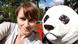 Tamsin Walker and a panda - mock-up Tamsin Walker and a panda - mock-up