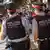 Barcelona police patrol the pedestrian area of Las Ramblas