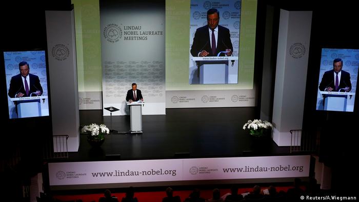 ECB President Draghi gives a speech during Lindau Nobel Laureate Meetings in Lindau