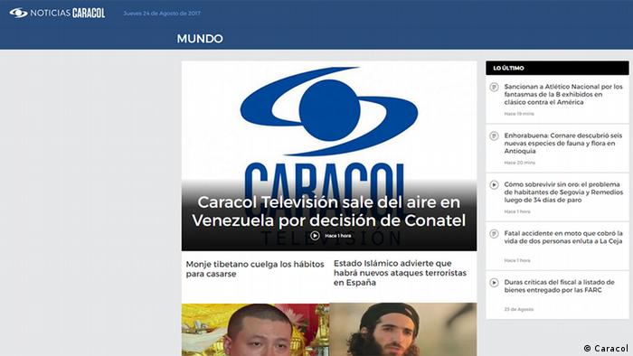 Venezuela Screenshot TV Sender Caracol wurde verboten